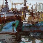 《青岛写生·小港》水彩画 “Qingdao Sketching · Small pier” watercolor painting